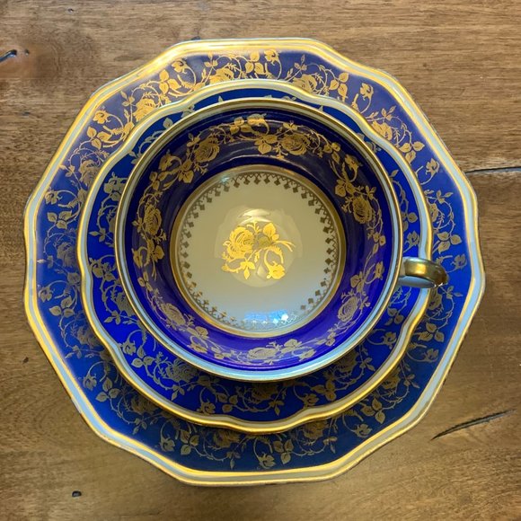 Vintage 1940's Schwarzenhammer Bavaria-Set of Three-Cup, Saucer, Dessert Plate - Picture 3 of 14